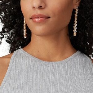 Moutton Collet Gold Silver X Project Earrings Swarovski Crystal Drop $185